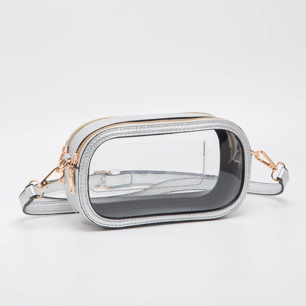 TG10552 Double Zipper Oval Clear Gameday/Stadium Bag: Tan