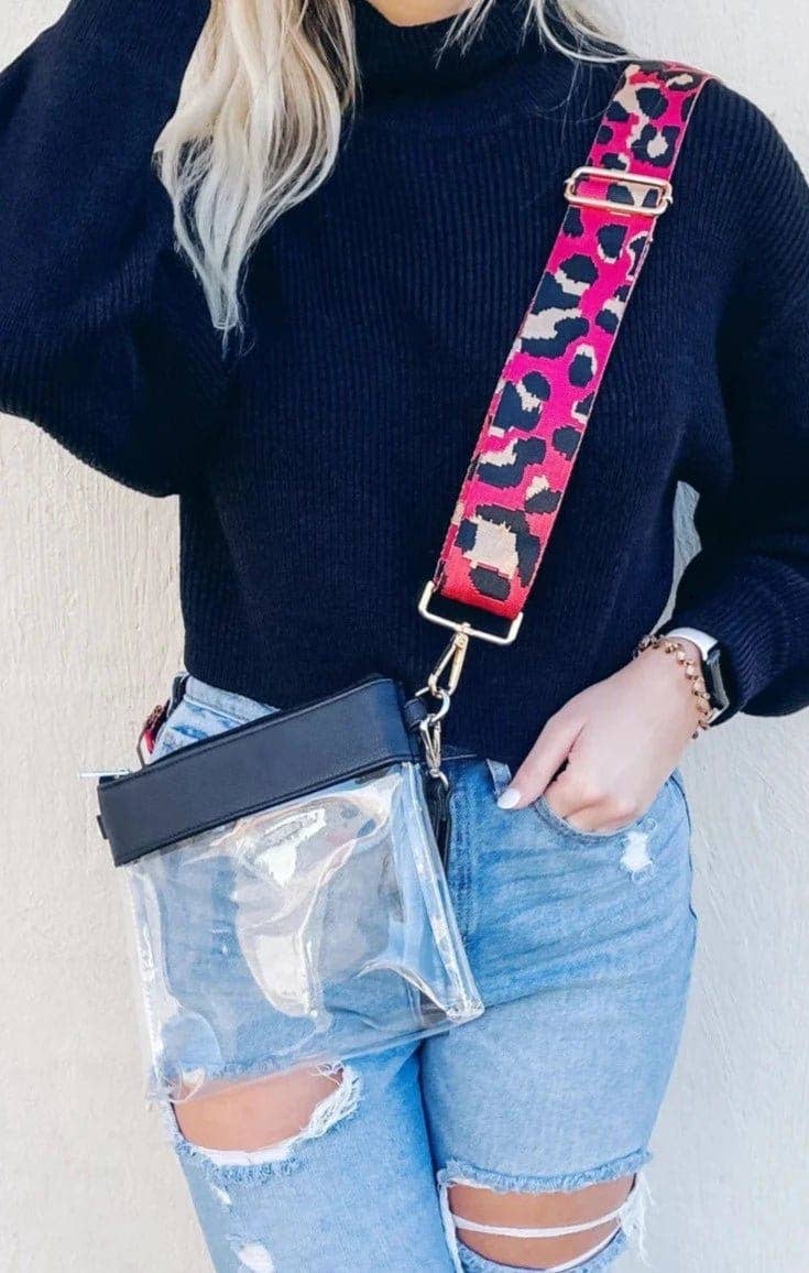 AD200T Game Day Clear Crossbody Bag/Clutch: Silver