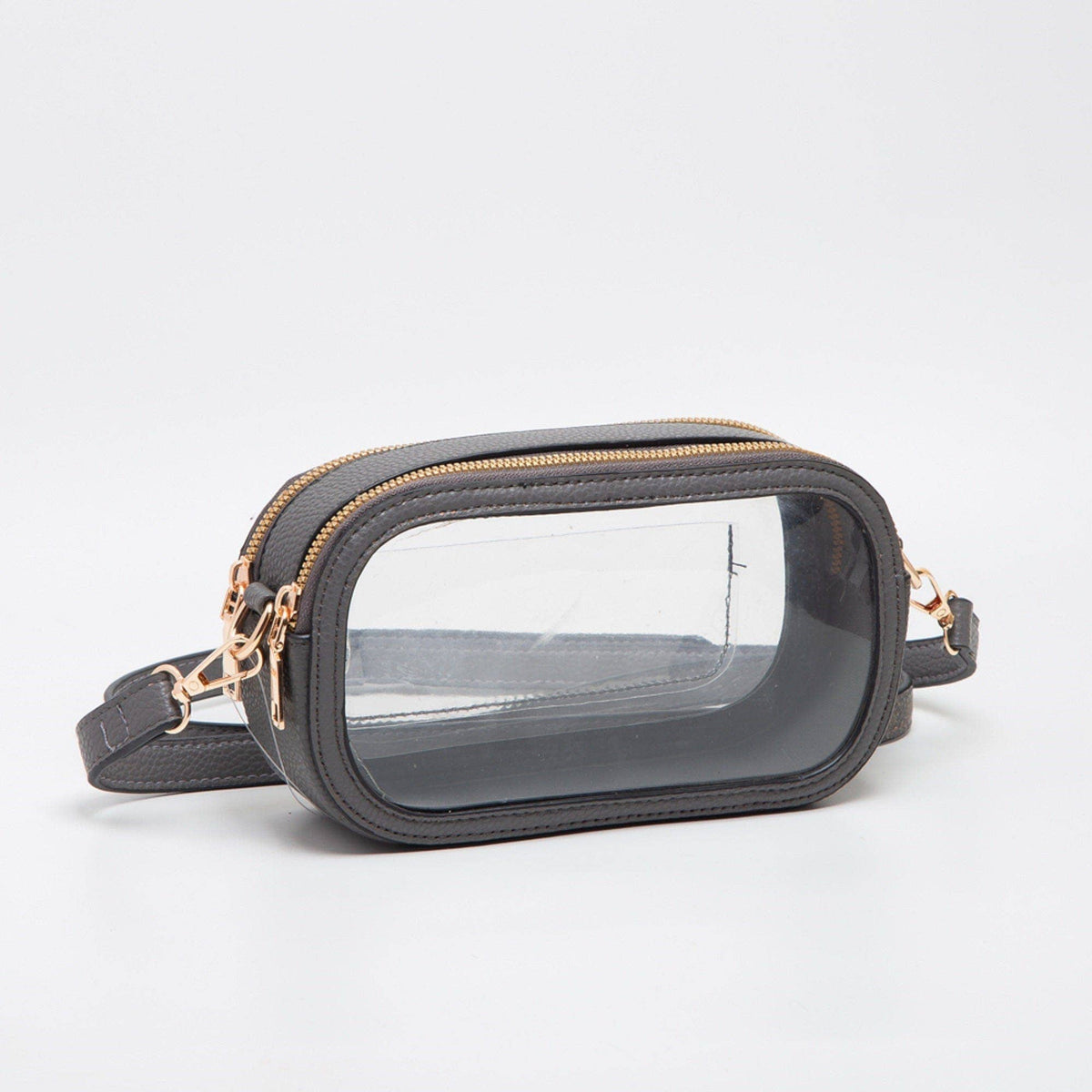 TG10552 Double Zipper Oval Clear Gameday/Stadium Bag: Tan