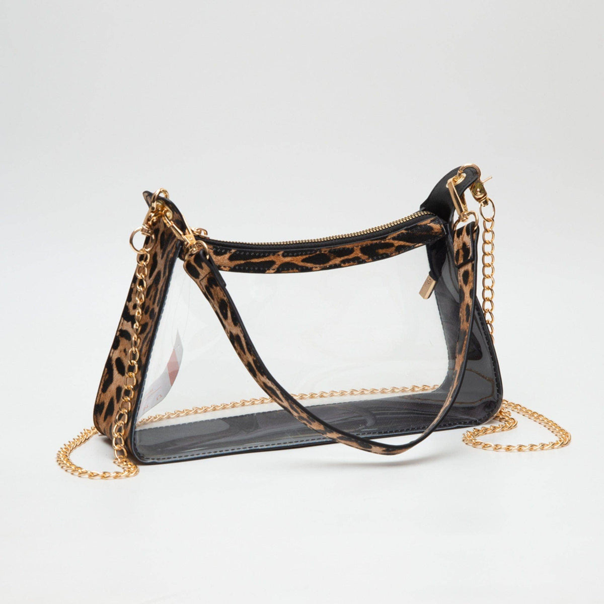 TG10618 Marilyn Clear Satchel Bag With Chain Strap: Burgundy