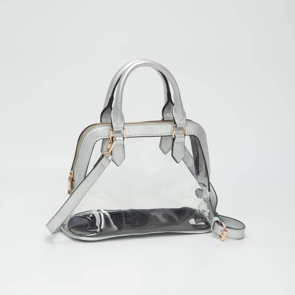 TG10773 Analise Clear Satchel/Crossbody Bag: Silver