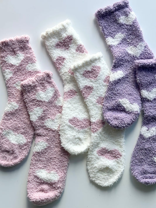 fuzzy heart socks