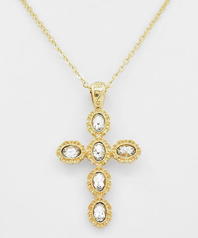 pave cross pendant necklace