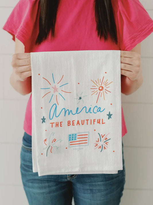 America the beautiful flour sack towel