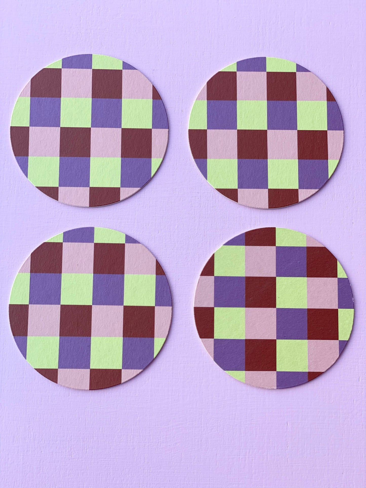 sorbet checkered coaster - set of 4