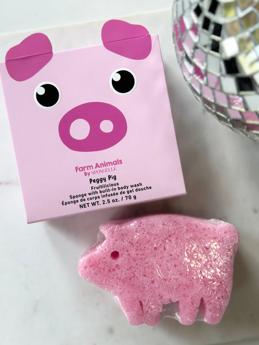 Peggy pig farm animals soap sponge