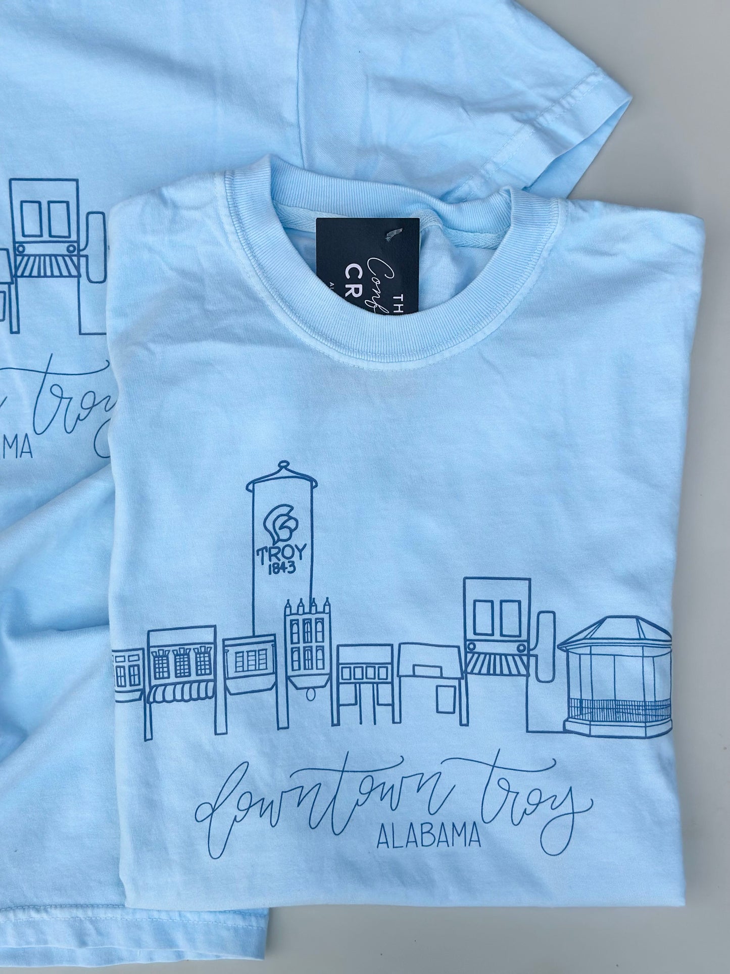 downtown troy tee in chambray