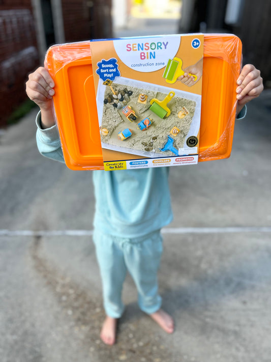 Sensory bin construction zone