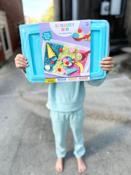 Sensory bin ice cream shop