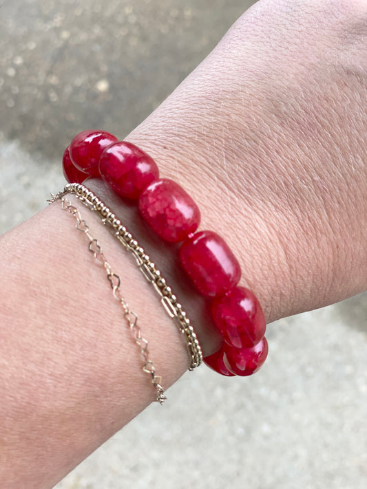 cracked stone beaded bracelet