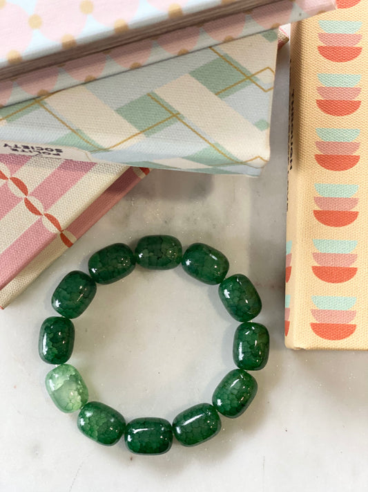 cracked stone beaded bracelet