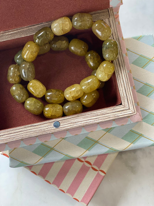 cracked stone beaded bracelet