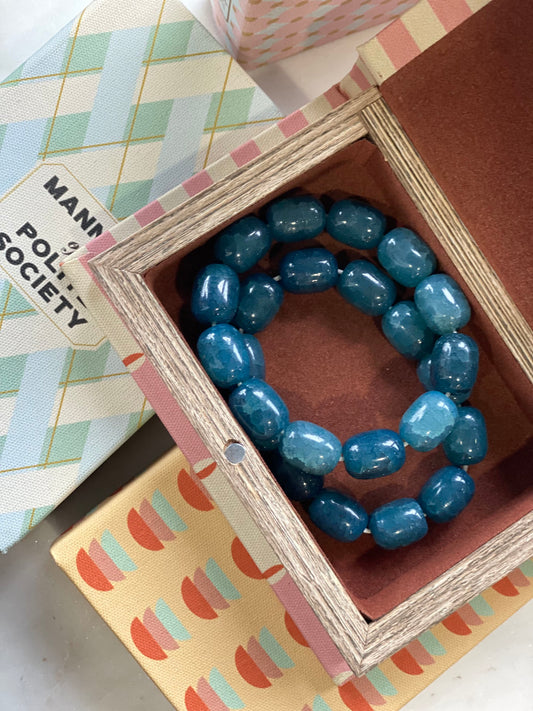 cracked stone beaded bracelet