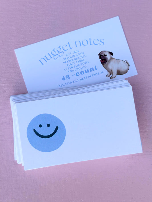 nugget notes - blue smiley