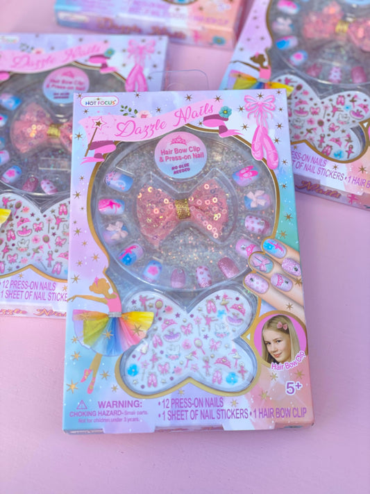 dazzle nails and bow set