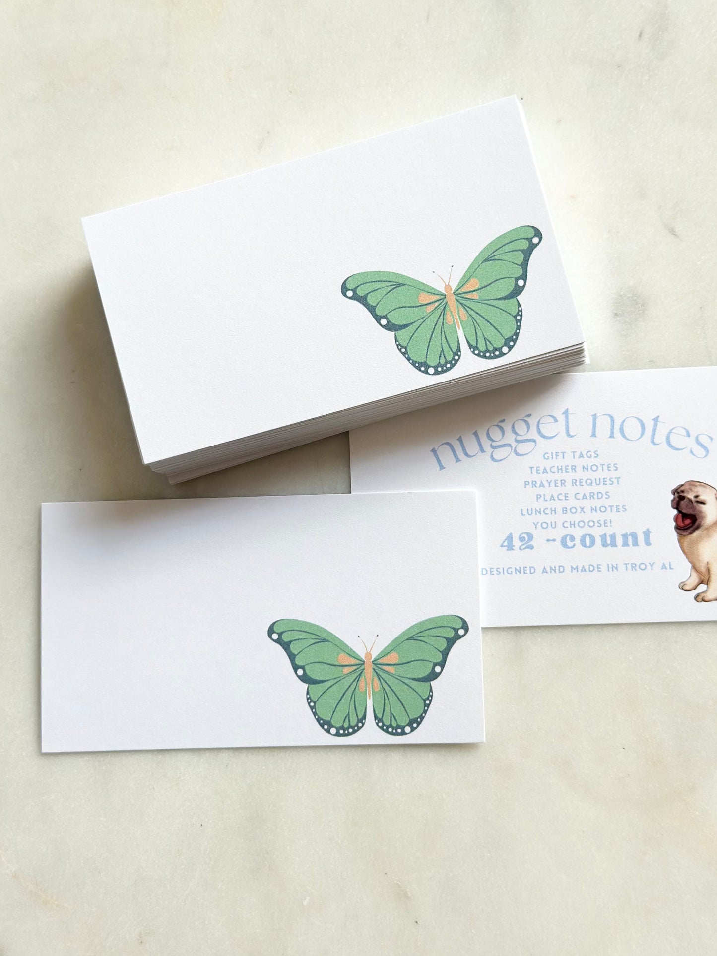 nugget notes - green butterfly