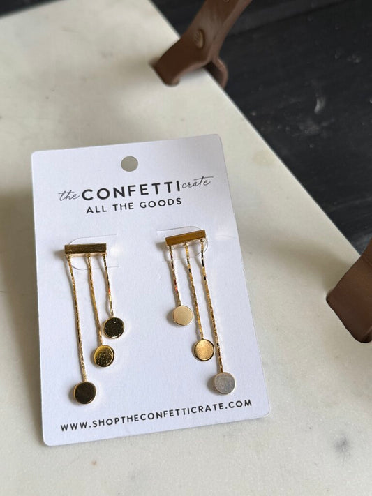 gradual disc drop earrings