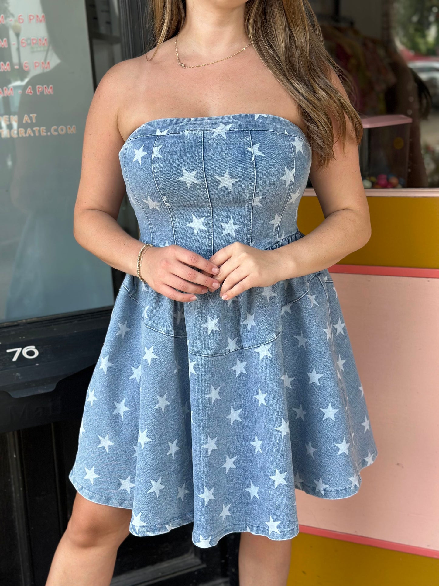 star of the show strapless dress