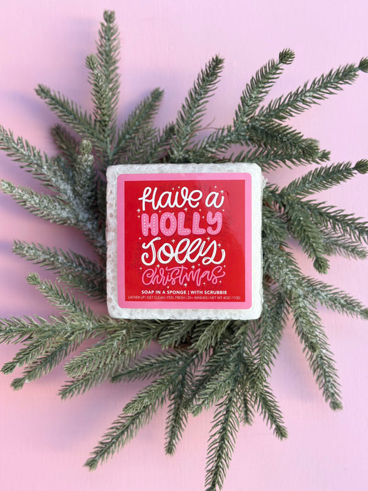 soap sponge - holly jolly christmas