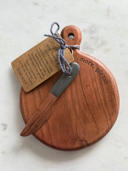 mini wood serving board - more, please