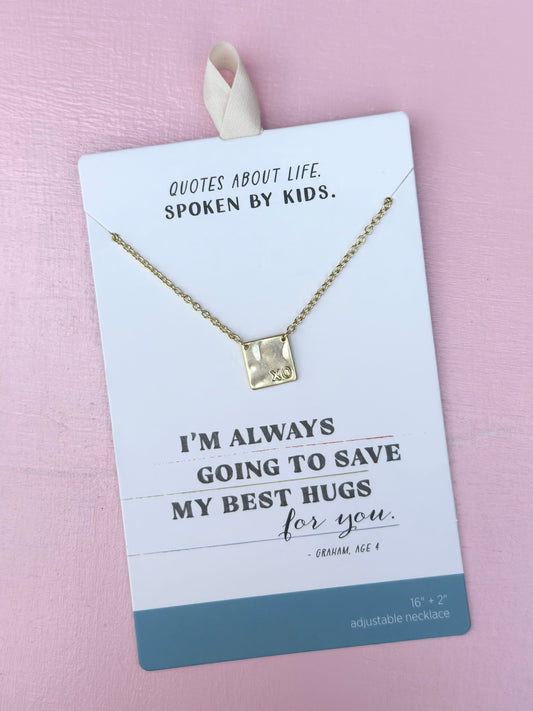 XO charm gold necklace