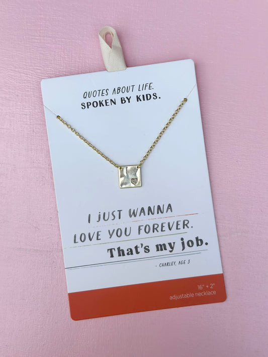 heart charm gold necklace