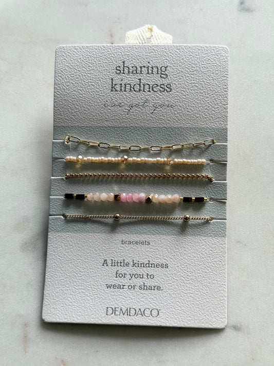 sharing kindness bracelet - set of 5