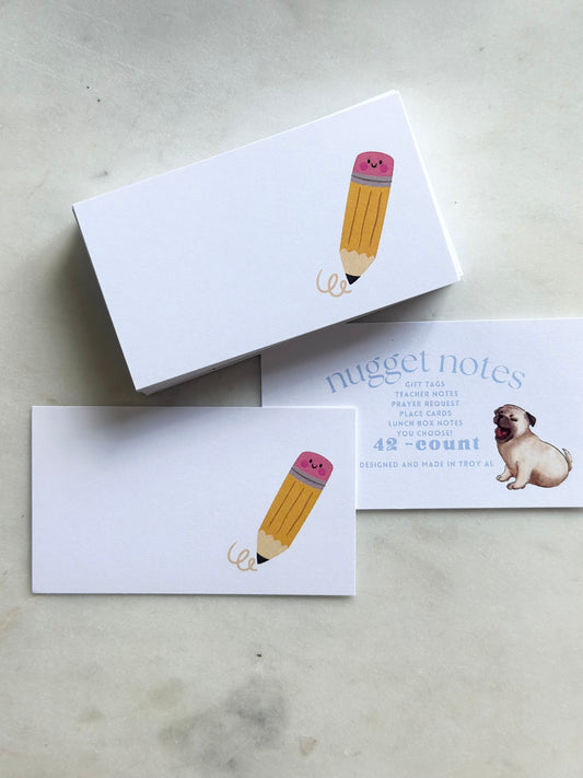 nugget notes - smiley pencil squiggle