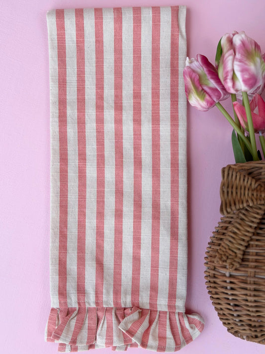 the stripe hype ruffle tea towel