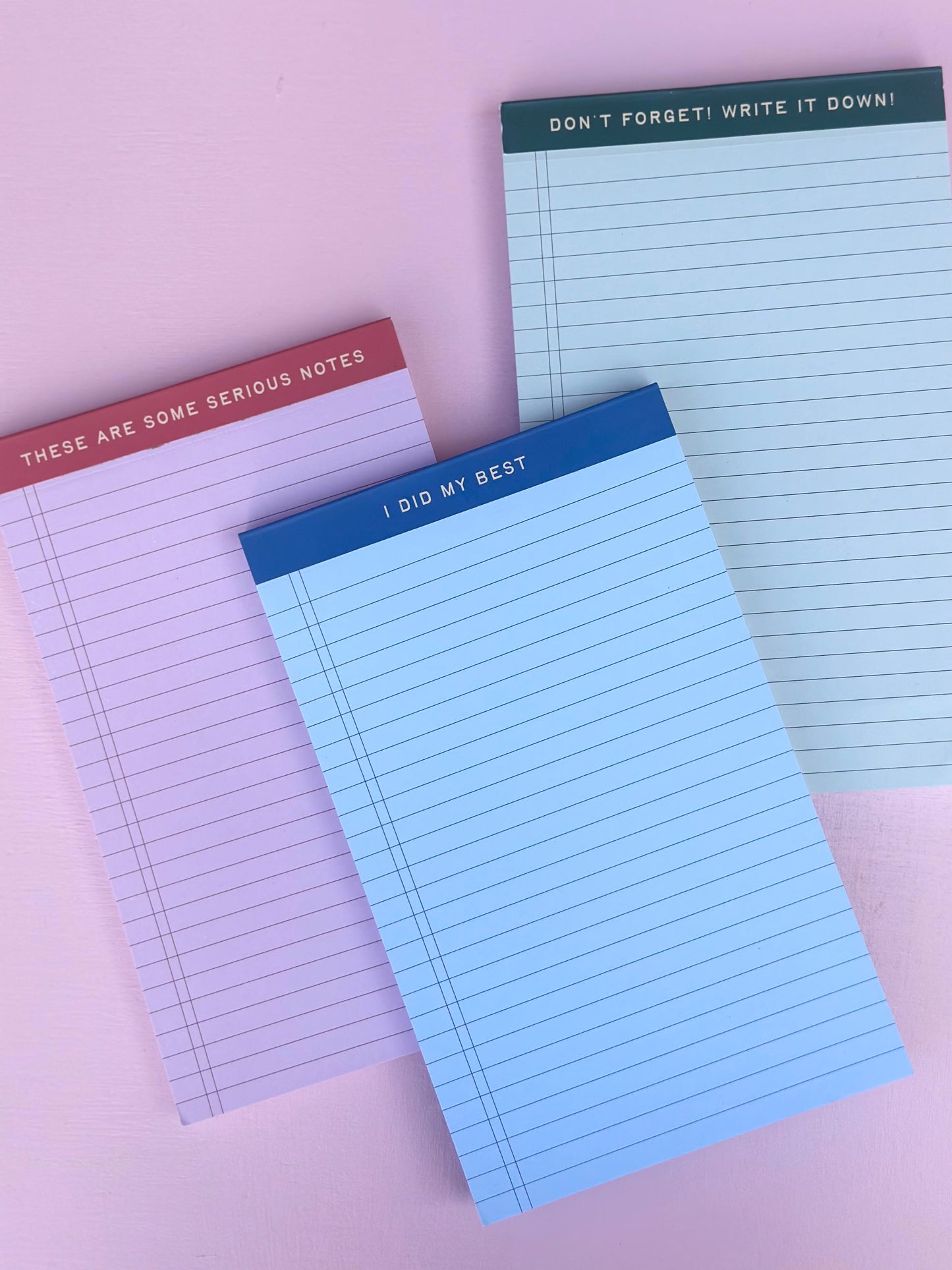 mini legal pad set - serious notes