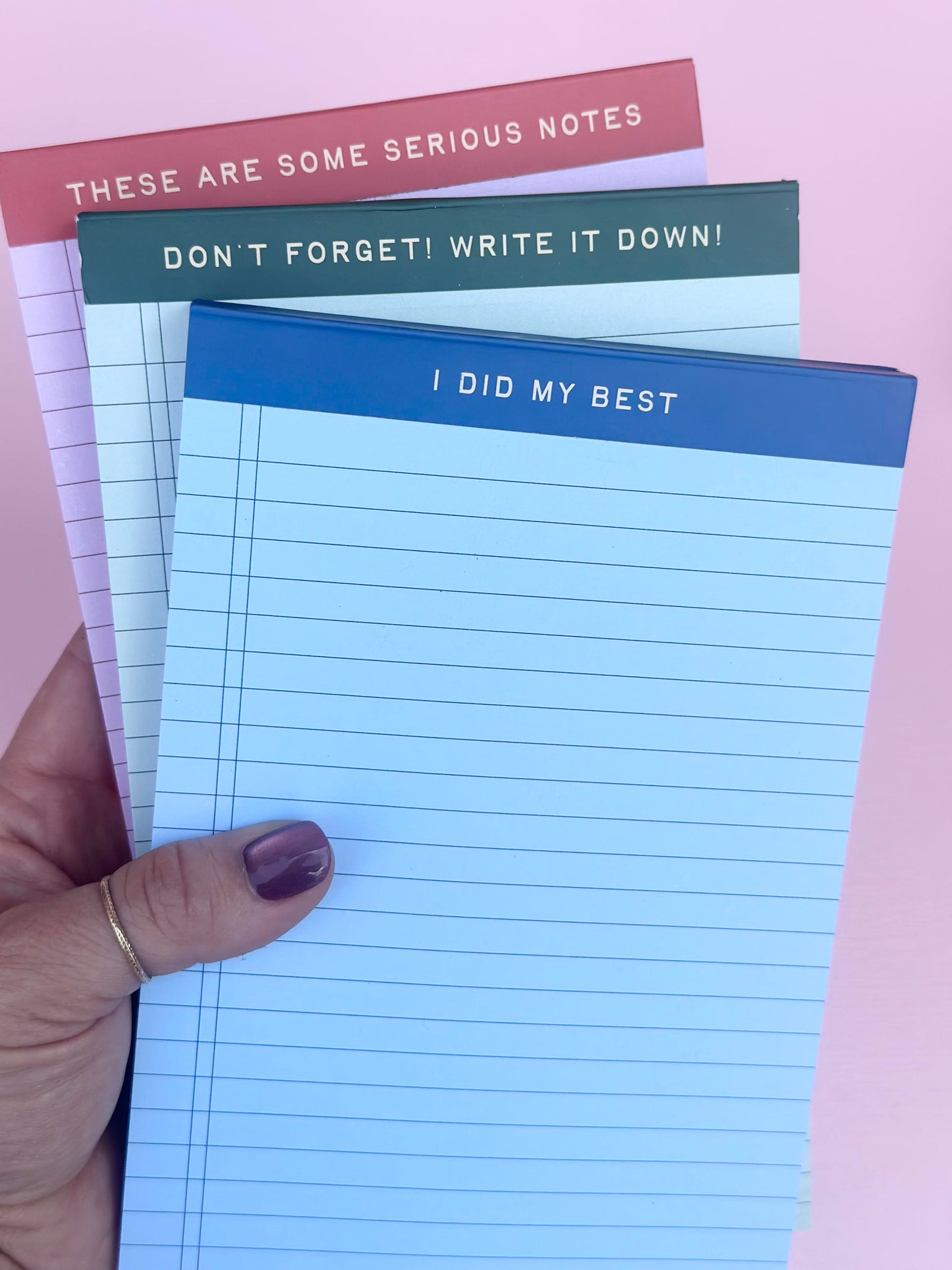 mini legal pad set - serious notes