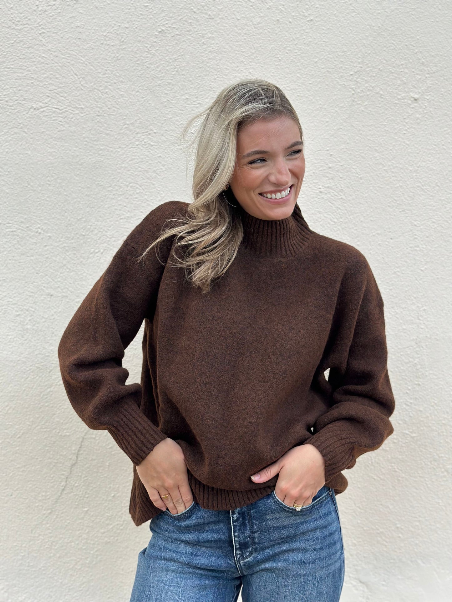 the lucy mock neck sweater