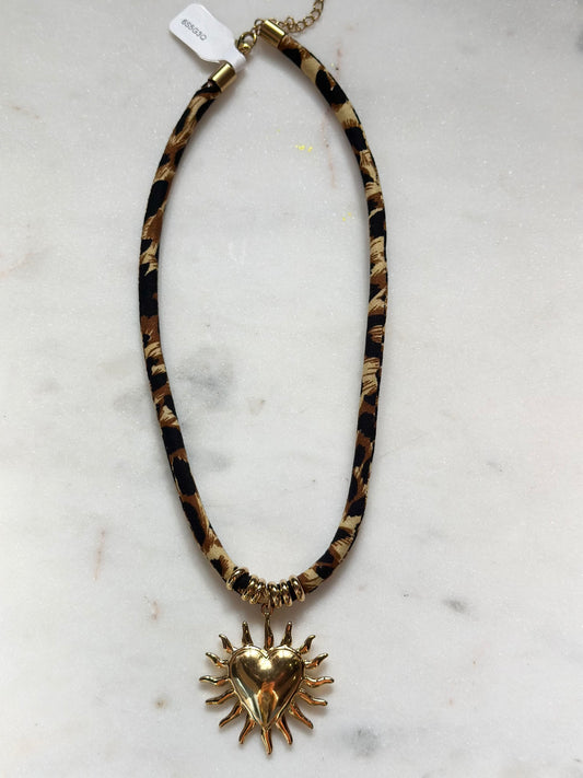 the LG leopard cord necklace
