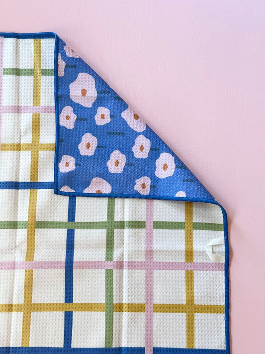 wildwood landing hand towel - blue poppies