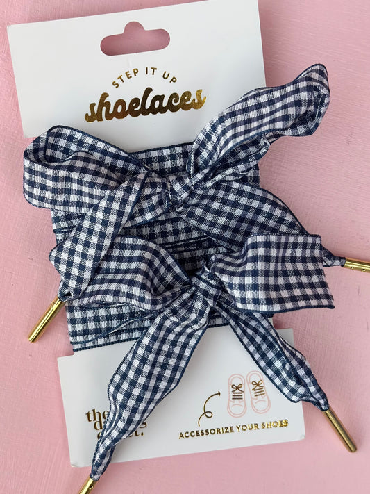step it up shoelaces - gingham