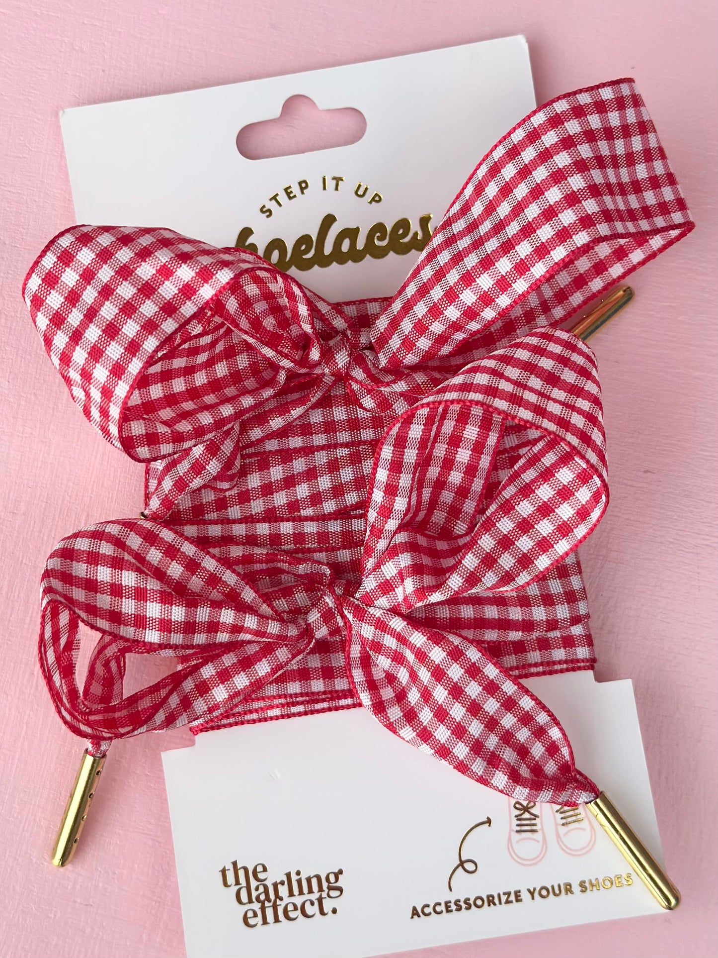 step it up shoelaces - gingham