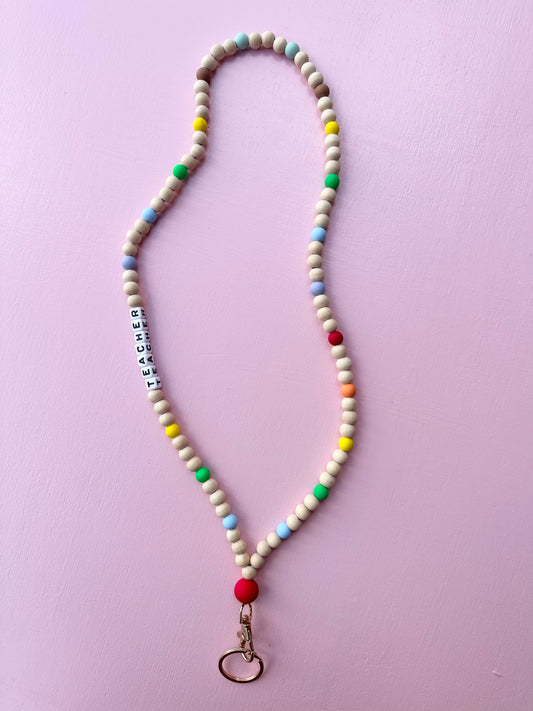 teacher beads ID tag