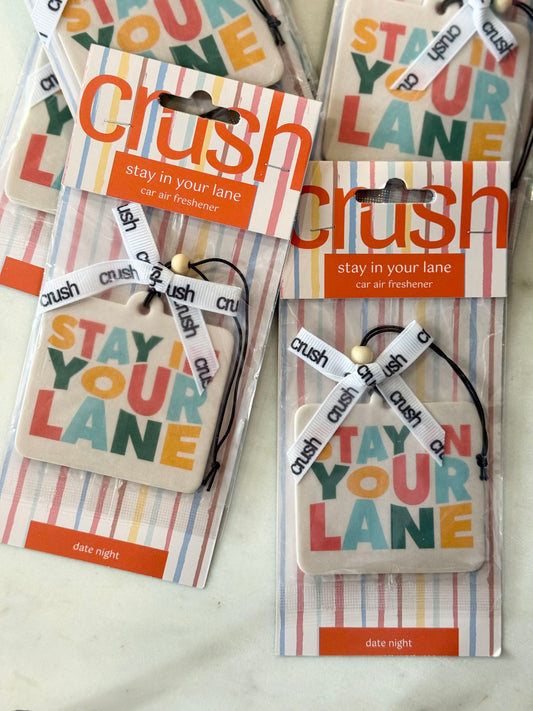 crush car air freshener - stay in your lane