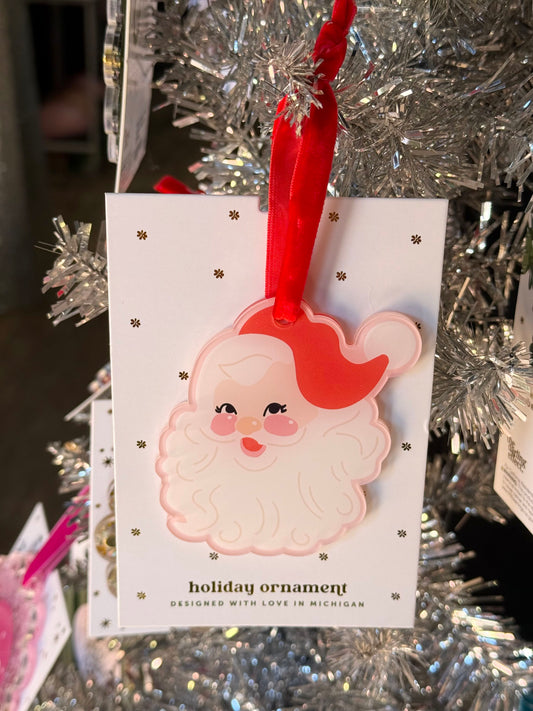 holiday santa ornament