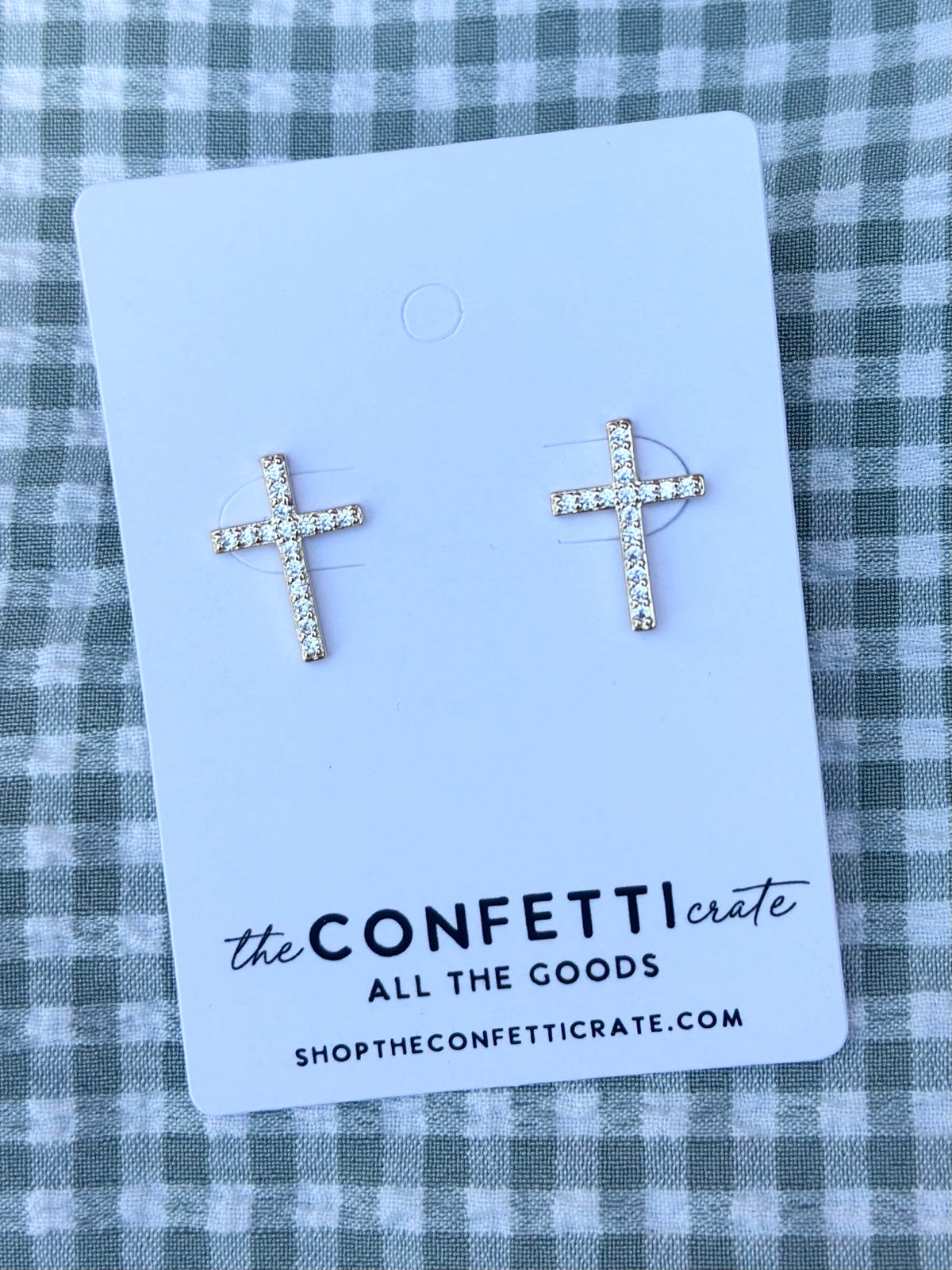 the sanders cross earrings - 18k gold dipped, sterling silver post