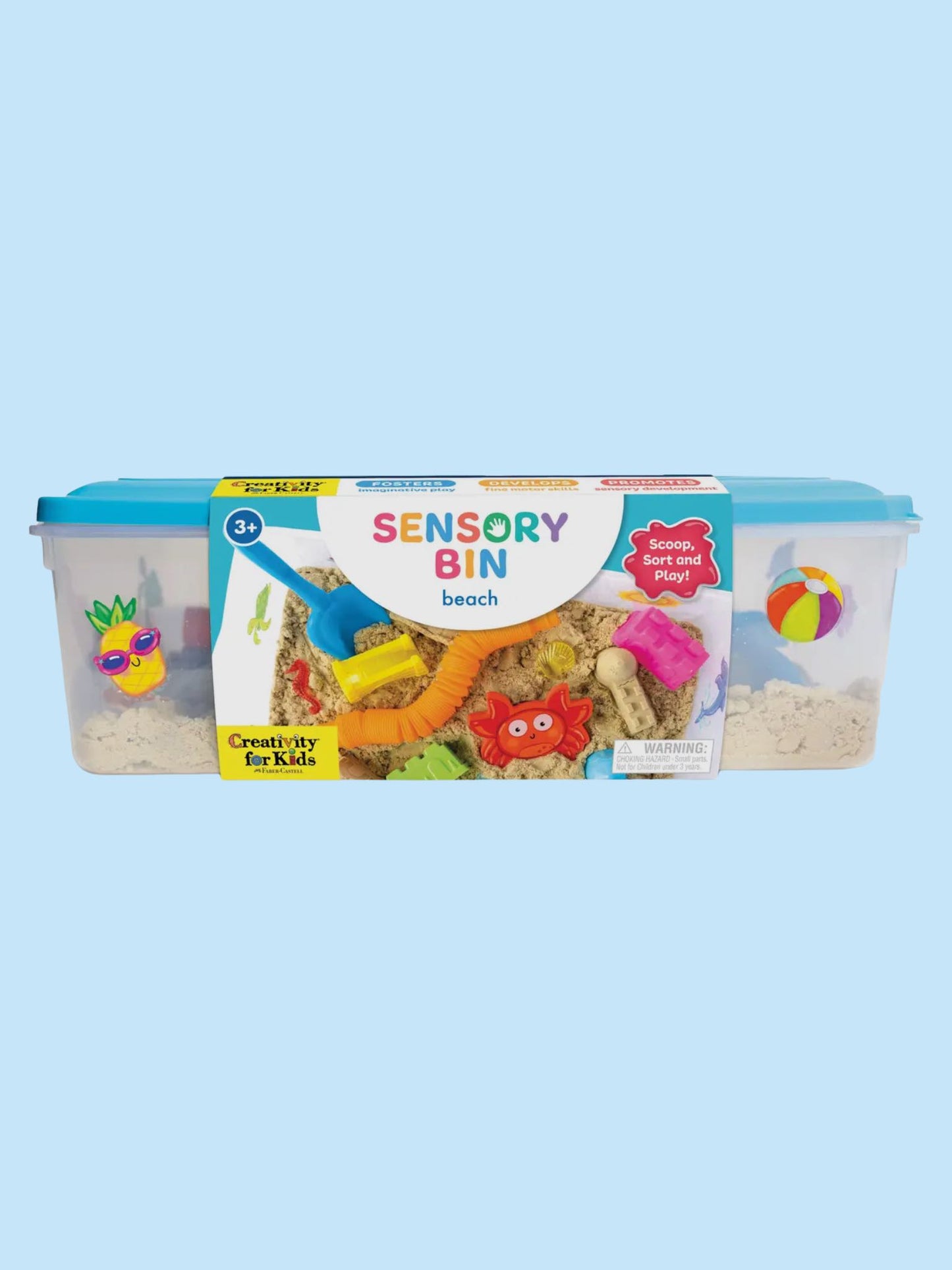 sensory bin beach