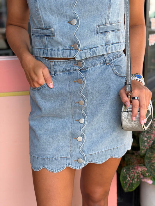 the daily denim skirt