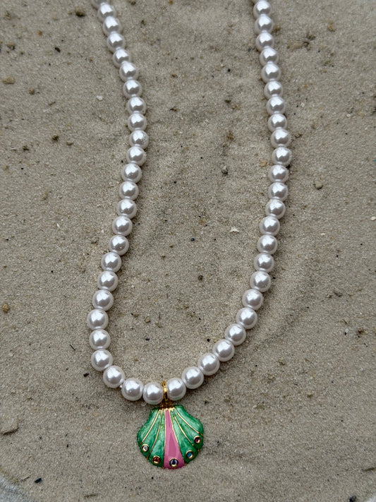colorful seashell pearl necklace
