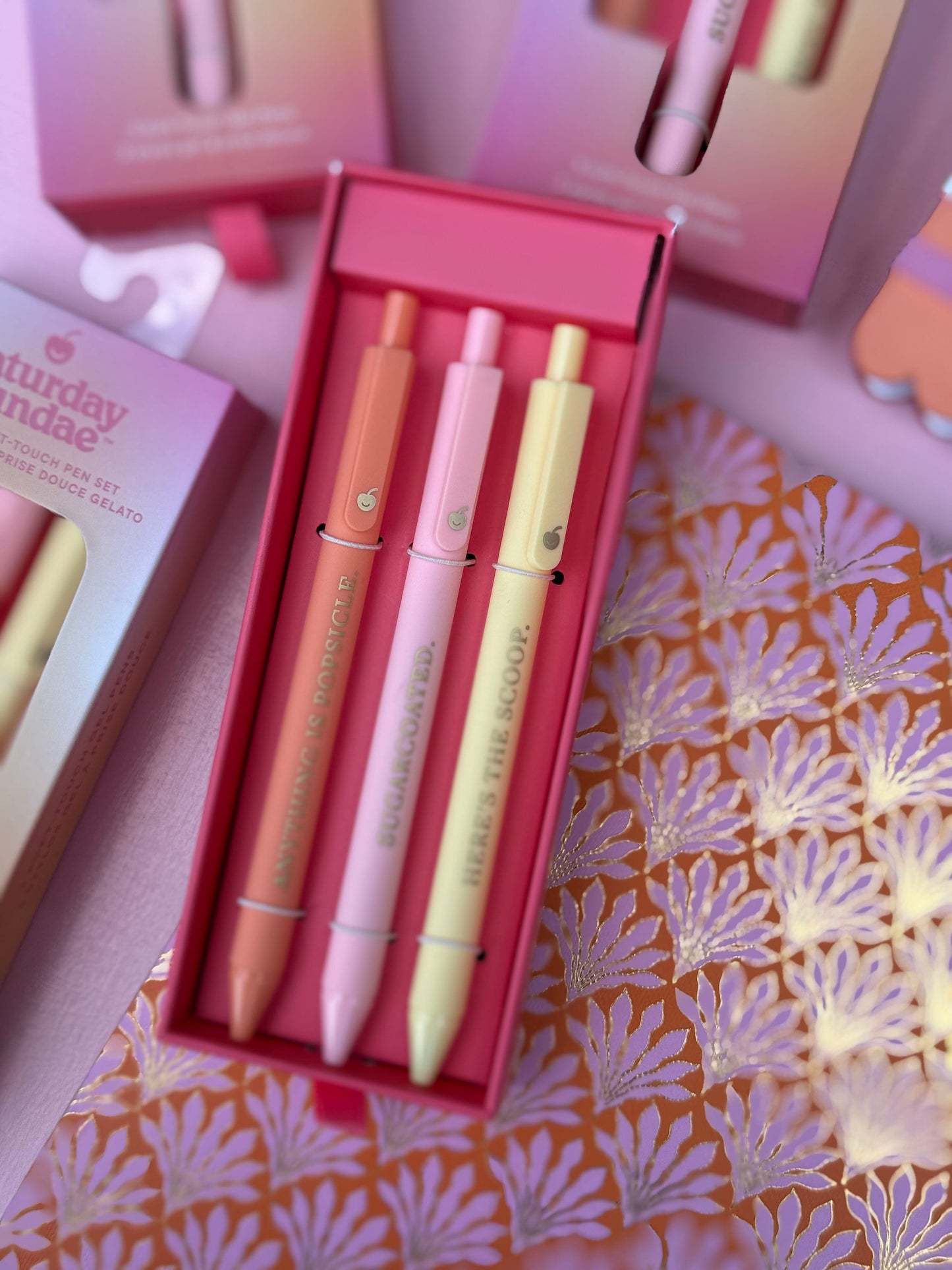 tutti-frutti gelato soft touch pen set