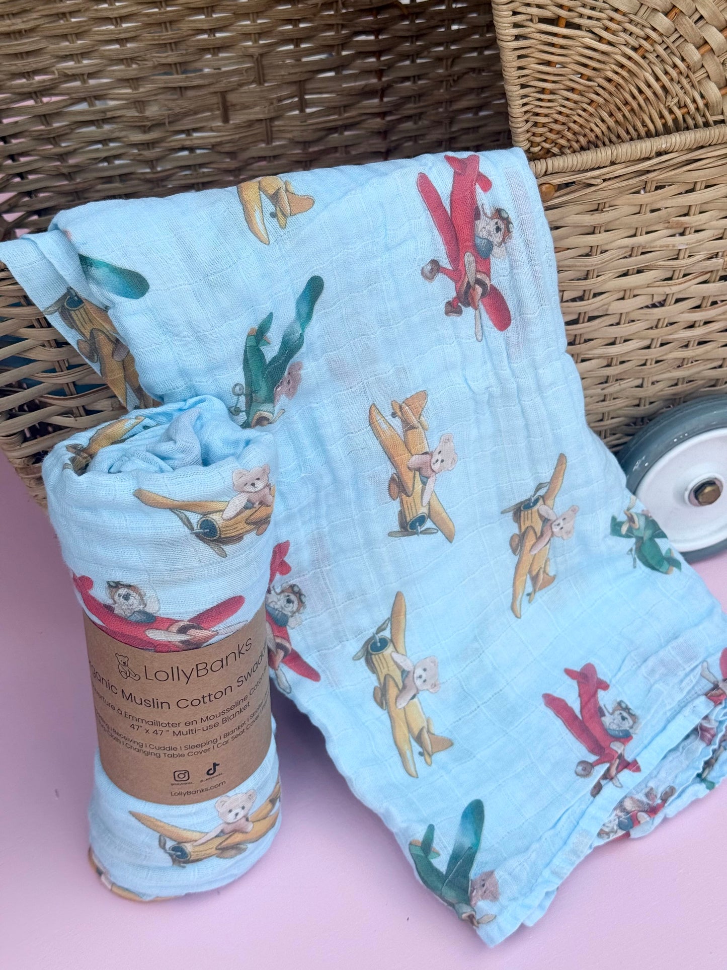 pilot paws baby swaddle blanket