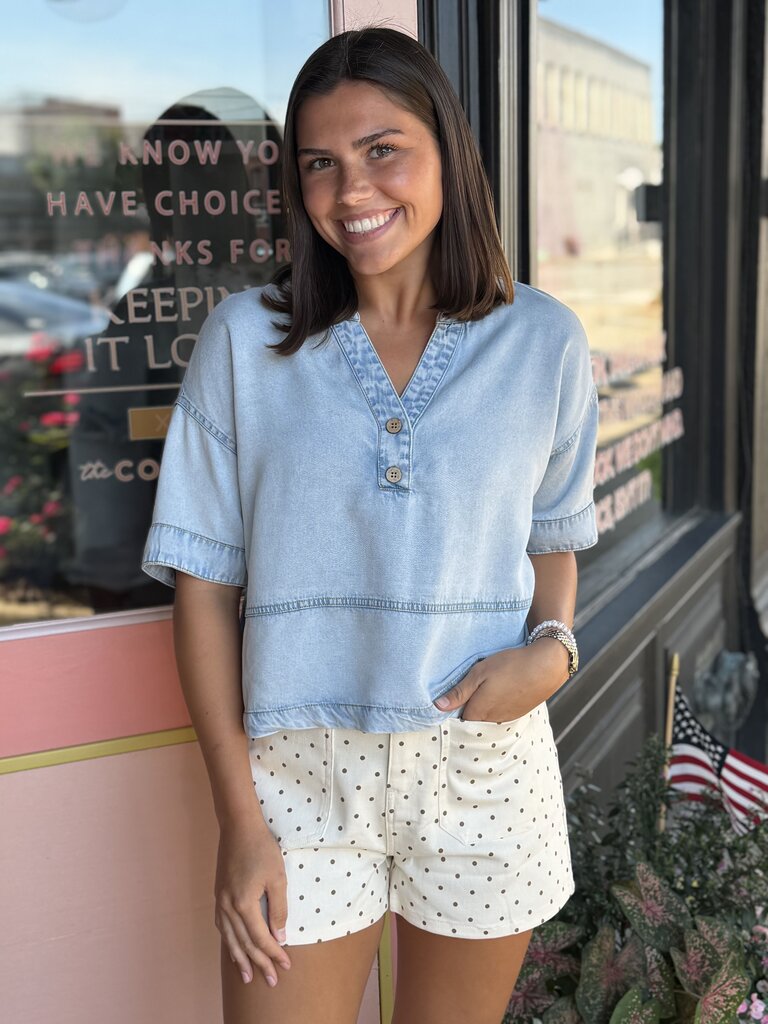 the grace denim top