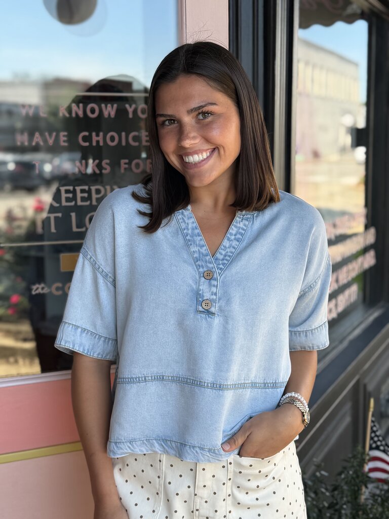 the grace denim top