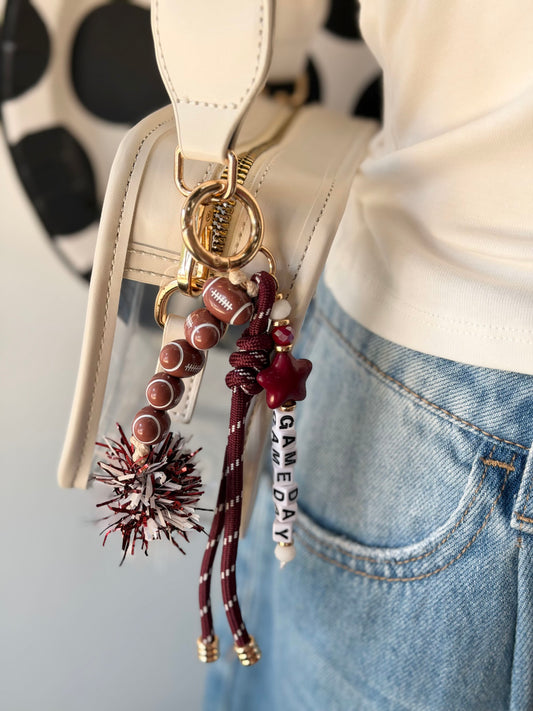 the ultimate game day bag charm - pom pom