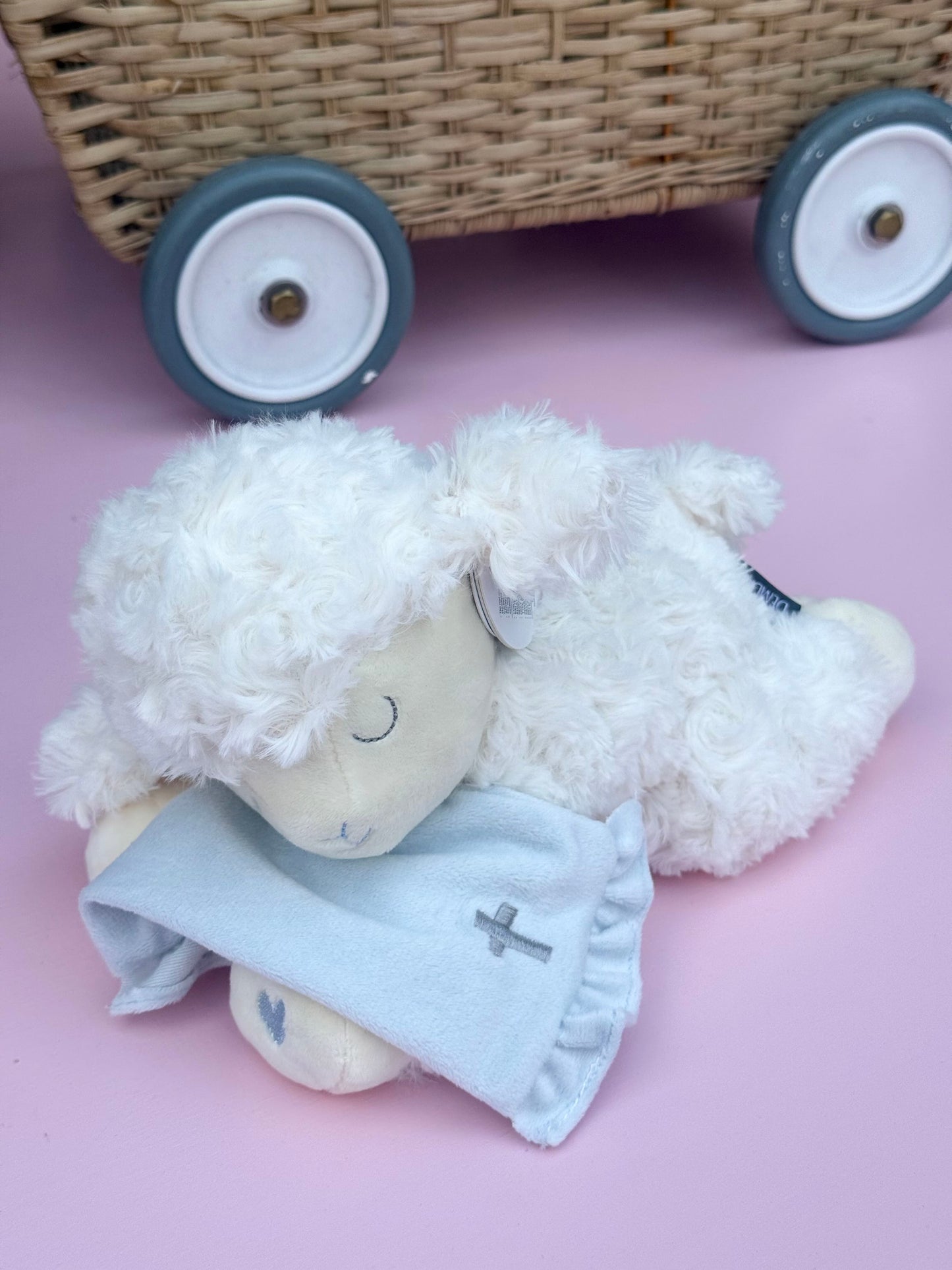 goodnight prayer mechanical lamb - blue