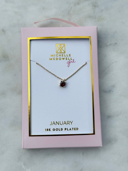 michelle mcdowell birthstone necklace - january
